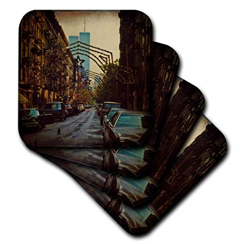 3dRose CST-55989-2 Little Italy World Trade Center Soft Coasters Set of 8