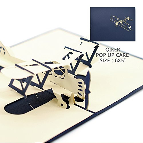 Pop Up Thank You Cards, 3D Aircraft Birthday Card Kids Thank You Cards Greeting Cards with Envelopes Pop Up Thank You Cards, 3D Aircraft Birthday Card Kids Thank You Cards Greeting Cards with Envelopes