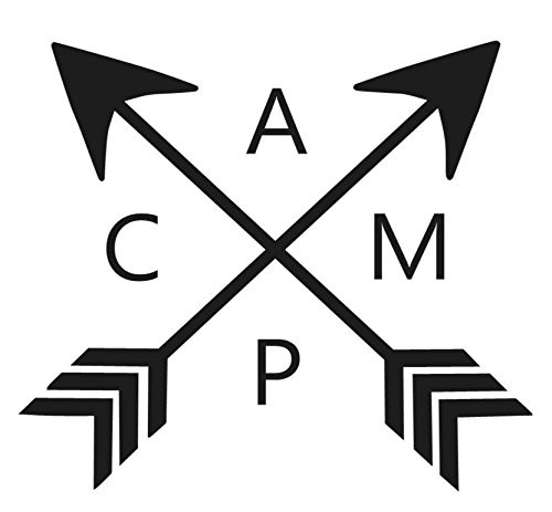 Camp Crossed Arrows Decal- Black 5 Sticker - Funny RV Camper Travel Trailer Sticker Camping Sticker RV Decal Funny Camping Sticker