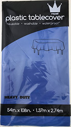 Royal7 Pack of:3 Plastic Table Cloth 54 x 108, Plastic Party Table Cover, Reusable Plastic Table Cloth, Disposable Rectangular Table Cover (BLUE, 3)