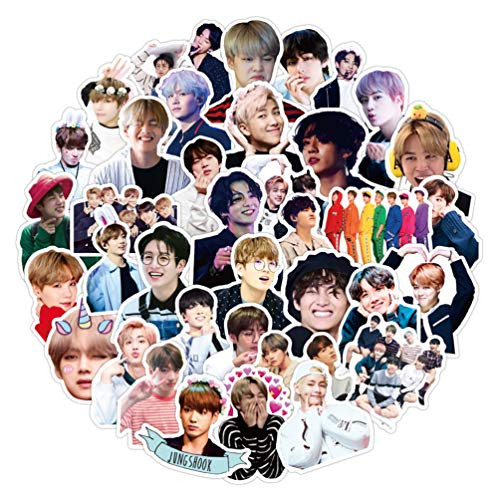 BTS Cute Kpop Stickers for Laptop 50pcs Teens Water Bottles Phone Notebook Scrapbook Car Computer Luggage Guitar Waterproof Decals