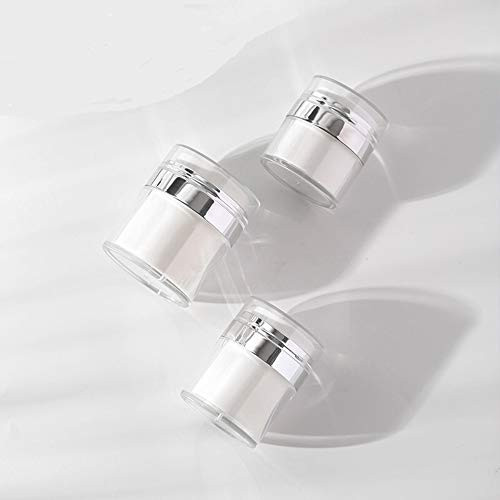 Airless Pump Jars 3050ML Empty Refillable Cosmetic Air Pump Jars Bottles Airless Lotion Cream Sample Containers Makeup Vials Accessories Leak-Proof DIY Travel White 30ML