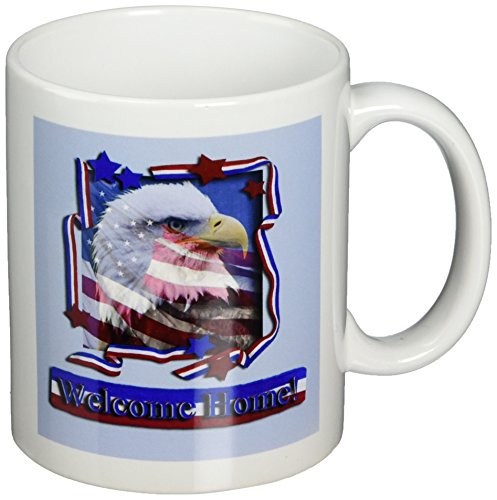 3dRose Welcome Home Patriotic Eagle Ceramic Mug 11-Ounce
