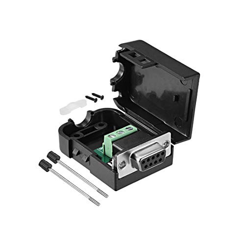 uxcell D-sub DB9 Breakout Board Connector with Case 9 Pin 2-Row Female Port Solderless Terminal Block Adapter with Thumb Scews