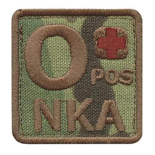 LEGEEON Multicam OPOS O NKA Blood Type NKDA No Known Drug Allergies Touch Fastener Patch