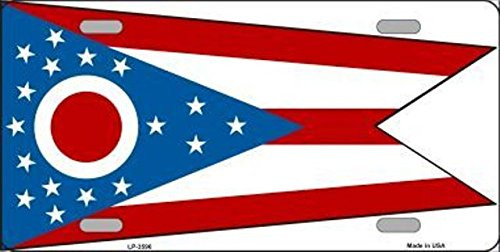 Smart Blonde LP-3596 Ohio State Flag Metal Novelty License Plate