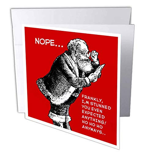 Funny Santa Design Not on the Christmas List No Present - Greeting Card 6 x 6 inches single gc-223304-5