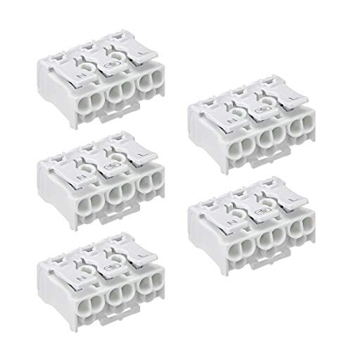 uxcell Spring Connectors Quick Wire Connector Terminal Barrier Block 3 Positions 5pcs