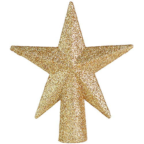 Ornativity Glitter Star Tree Topper - Christmas Mini Gold Decorative Holiday Bethlehem Star Ornament