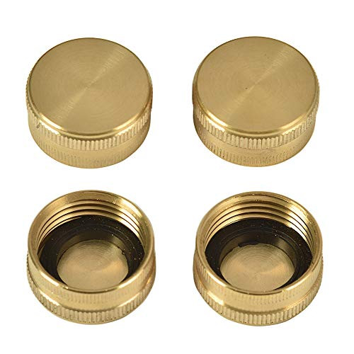 REGNHLIF 34 Inch Garden Hose End Caps Female End Cap Brass Spigot Cap Hose PlugFaucet Cap 4 Pack
