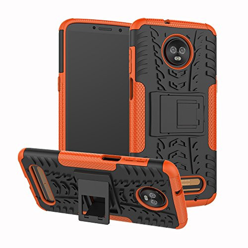 Moto Z3 Case with Kickstand Moto Z3 Play Case YMH Dual Layer Shockproof Wallet Slim Protective Hard Phone Case Cover for Motorola Moto Z3  Moto Z3 Play Orange