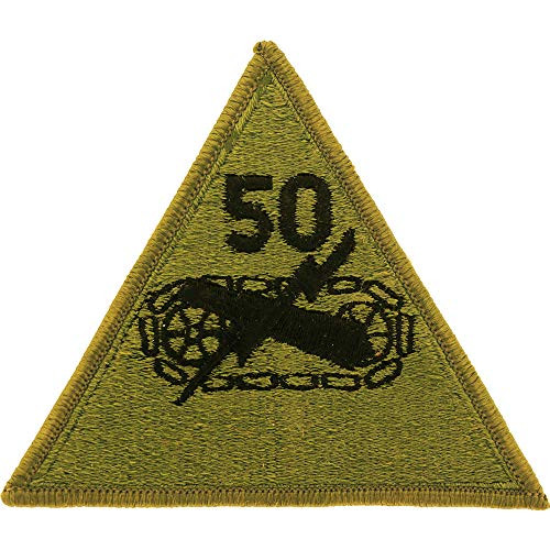 United States Army 50th Armor Division Embroidered Patch Subdued WoodlandGreen with Iron-On Adhesive United States Army 50th Armor Division Embroidered Patch Subdued WoodlandGreen with Iron-On Adhesive