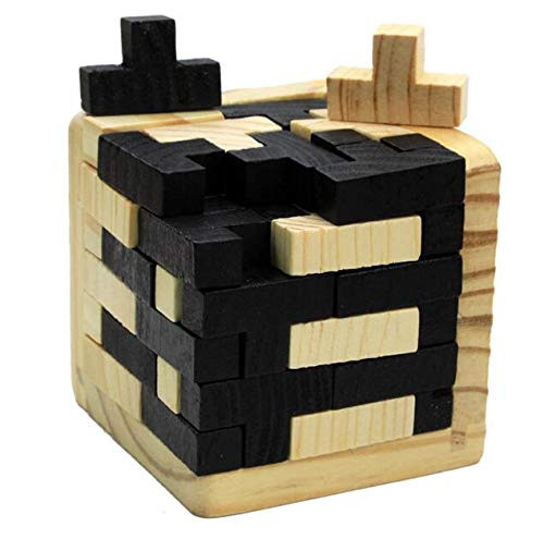 3D Wooden Brain Teaser Puzzle Genius Skills Builder T-Shape Pieces Educational Toy for Kids and Adults_ Gift Desk Puzzles