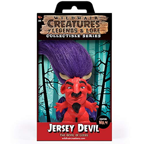 WILD HAIR CREATIONS Jersey Devil AKA The Devil of Leeds from The Creatures of Legends and Lore 5_5 Collectible Vinyl ToyNovelty Figure with Troll Hair and Colorful PackagingCreature Fun Facts_