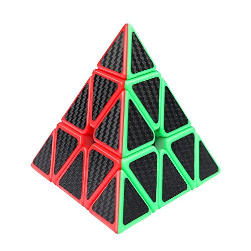 Ahyuan Pyramid Cube Carbon Fiber Pyramid Speed Cube 3x3 Triangle Cube Puzzle