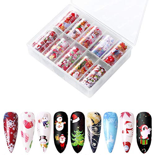 10 Rolls Christmas Nail Foil Transfer Stickers Holographic Laser Winter Snowman Snowflake Tree Sugar Deer for Christmas Holiday Stickers Party Supplies Nail Art Foil Stickers Xmas DIY 10 Rolls Christmas Nail Foil Transfer Stickers Holographic Laser Winter Snowman Snowflake Tree Sugar Deer for Christmas Holiday Stickers Party Supplies Nail Art Foil Stickers Xmas DIY