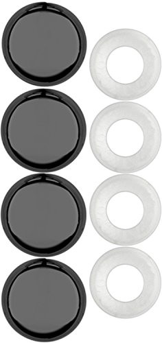 Cruiser Accessories 82680 License Plate Frame Fastener Caps Black Chrome