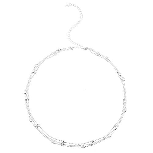 Yalice Layered Choker Necklace Chain Short Satellite Necklaces Ball Jewelry for Women and Girls Silver Yalice Layered Choker Necklace Chain Short Satellite Necklaces Ball Jewelry for Women and Girls Silver