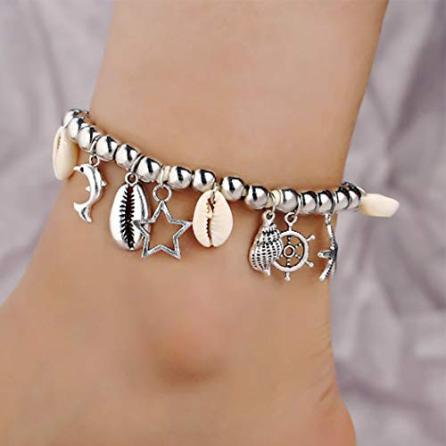 Awanka Boho Ankle Bracelet Shell Ankle Chain Bead Beach Anklet Star Ankle Jewelry for Women and Girls