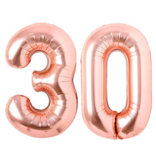 Rose Gold Big Number 30 Birthday Party Balloons 40 Inch Foil Mylar Large Numbers Balloon for 30th Anniversary Celebration Decoration Rose Gold Big Number 30 Birthday Party Balloons 40 Inch Foil Mylar Large Numbers Balloon for 30th Anniversary Celebration Decoration