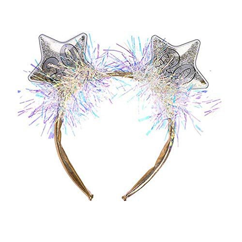BinaryABC Happy New Year Headband Tiara2020 New Year HeadbandNew Years Party Favors Silver