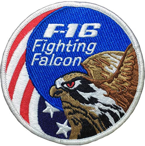 Papapatch F-16 Fighting Falcon F16 USA Flag US Air Force Eagle Logo Symbol Sew Iron on Decal Embroidered Applique Patch IRON-F16-FALCON-USA