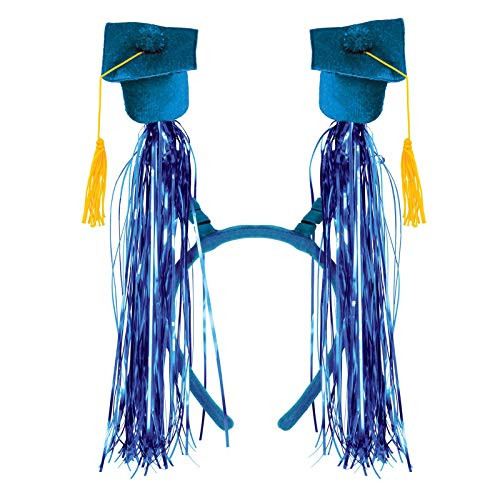 Grad Cap wFringe Boppers blue Party Accessory 1 count 1Pkg