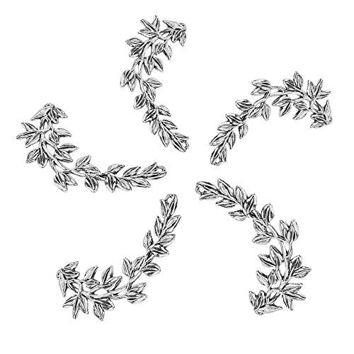 PH PandaHall 5pcs Olive Branch Links Tibetan Style Alloy Links Antique Silver Linking Charms for Bracelets Necklaces Jewelry Making 84x25x3mm PH PandaHall 5pcs Olive Branch Links Tibetan Style Alloy Links Antique Silver Linking Charms for Bracelets Necklaces Jewelry Making 84x25x3mm