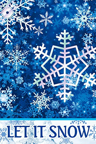 Texupday Let it Snow Winter Snowflakes Garden Flag Outdoor Yard Flag 12 x 18