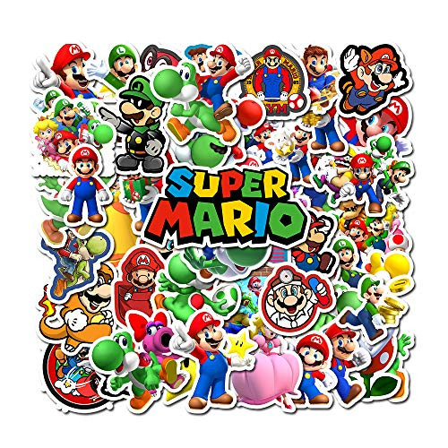 50 pcs Mario Vinyl Waterproof Stickers for Laptop Luggage Car Skateboard Motorcycle Bicycle Decal Graffiti Patches