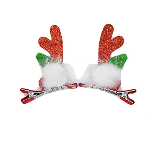 Girls Hair Clips Christmas Hairpin Pu Antler Hair Barrettes Christmas Gifts JHC08 Set H