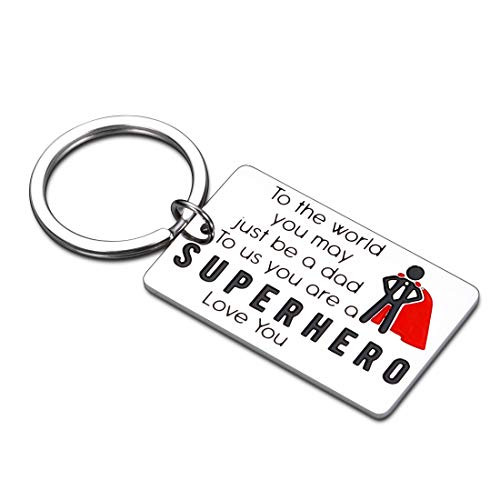 Dad Gifts Keychain Birthday Fathers Day for Daddy Papa Step Dad from Daughter Son Wife Kids Christmas Wedding Anniversary Gift for Father of The Bride Step Father Figure Men Him