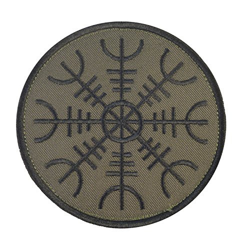 LEGEEON Aegishjalmr Viking Helm of Awe Olive Drab OD Terror Protection Rune Morale Fastener Patch LEGEEON Aegishjalmr Viking Helm of Awe Olive Drab OD Terror Protection Rune Morale Fastener Patch