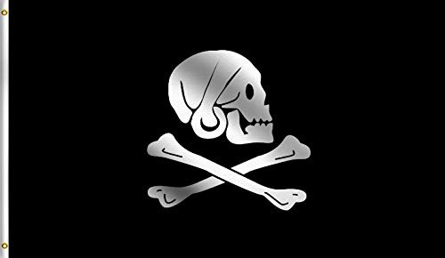 DMSE Henry Avery Pirate Black Jolly Roger Cross Bones Skull Historical Flag 3X5 Ft Foot 100 Polyester 100D Flag UV Resistant 3 X 5 Ft Foot