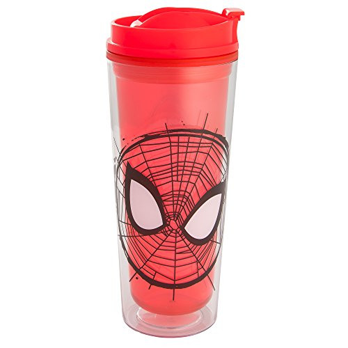 Vandor 26022 Marvel Spider-Man Acrylic Insulated Travel Tumbler Cup, 16 Ounce