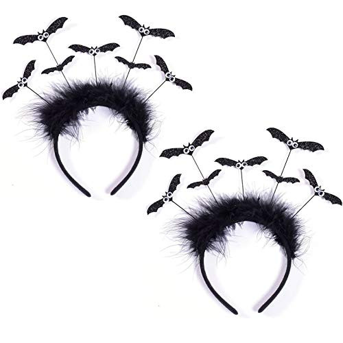 2 Pieces Halloween Bat Headbands Black Bat Hair Hoop Sequin Headband for Halloween Cosplay Party Costume Accessory 2 Pieces Halloween Bat Headbands Black Bat Hair Hoop Sequin Headband for Halloween Cosplay Party Costume Accessory
