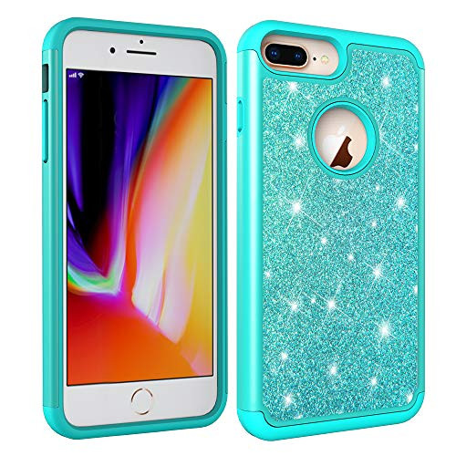 iPhone 8 Plus Case, iPhone 7 Plus Case, iPhone 6/6S Plus Case, Dooge Luxury Glitter Sparkle Bling Dual Layer Full-Body Heavy Duty Armor Defender Shockproof Protective Case for iPhone 6/6S/7/8 Plus 5.5