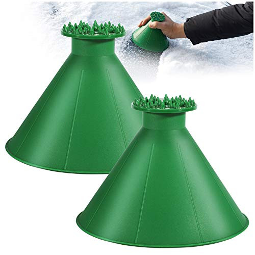 Round Windshield Ice Scraper Magic Cone-Shaped Car Windshield Ice Scrapers Snow Scrapers Funnel Car Snow Removal Shovel Tool as Gift for Christmas