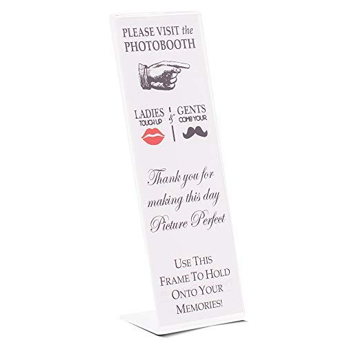 Photo Booth Frames - 2x6 Inch Photo Strip Clear Acrylic Display Slanted Back Picture or Display Sign Holder with Inserts - 6 Count