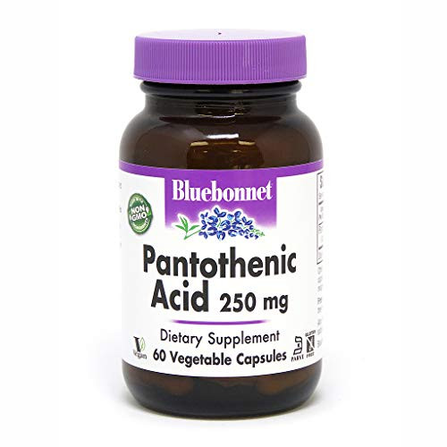 Bluebonnet Pantothenic Acid 250 mg Vegetable Capsules 60 Count Bluebonnet Pantothenic Acid 250 mg Vegetable Capsules 60 Count