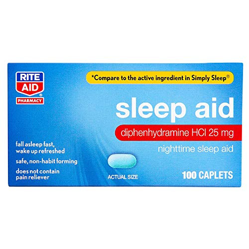 Rite Aid Nighttime Sleep Aid Mini Caplets - 100 Caplets  Non-Habit Forming Sleep Supplement