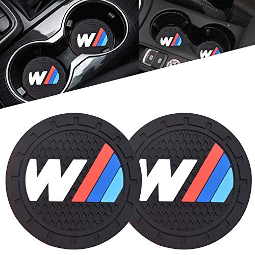 2 Pcs Car Cup Holder Insert Coaster with BMW M Logo 2_75 Vehicle Travel Auto Silicone Anti Slip Cup Mat Car Interior Accessories Fit for BMW X1 X3 M3 M5 X1 X5 X6 Z4 3 5 7 Series