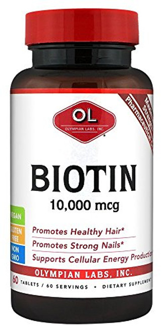 Olympian Labs Biotin Supplement Maximum Strength 10000 mcg 60 Count Olympian Labs Biotin Supplement Maximum Strength 10000 mcg 60 Count