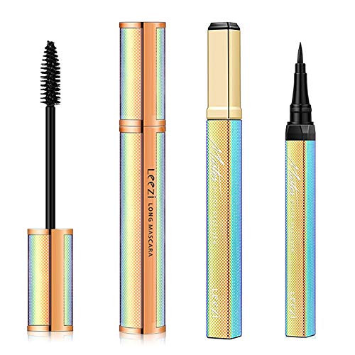 4D Silk Fiber Lash Mascara with Liquid Eyeliner Black Thick Waterproof Smudge-proof Eyelash Lengthening Long Lasting No-Clumping Hypoallergenic Formula 4D Silk Fiber Lash Mascara with Liquid Eyeliner Black Thick Waterproof Smudge-proof Eyelash Lengthening Long Lasting No-Clumping Hypoallergenic Formula