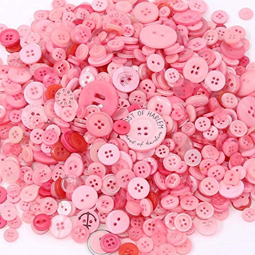 600 Pcs Assorted Size Resin Buttons 2 and 4 Holes Round Craft for Sewing DIY Crafts Childrens Manual Button Painting Pink 600 Pcs Assorted Size Resin Buttons 2 and 4 Holes Round Craft for Sewing DIY Crafts Childrens Manual Button Painting Pink