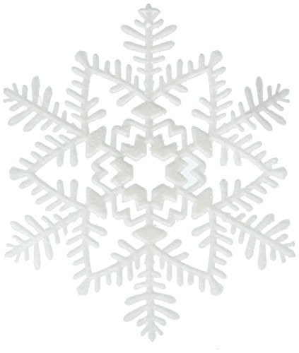 Amscan White Christmas Embellishment Glitter Snowflake Decoration | Plastic