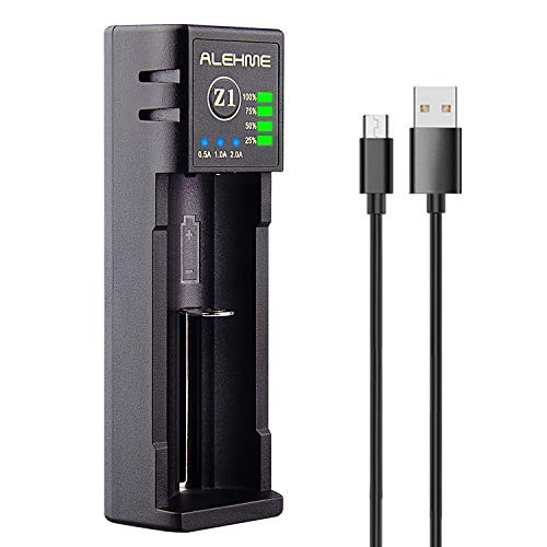 Universal Smart Battery Charger Intelligent Charger for Li-ion 18650 26650 14500 16340 18500 10440 18350 17670 RCR123a and NI-MHNI-CD A AA AAA Rechargeable Batteries 1 Slots