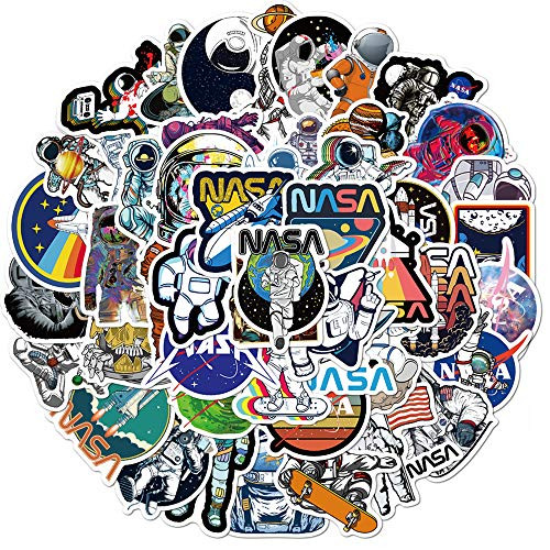 WAFT YEARN Astronaut Stickers Space Explorer Galaxy Vinyl Sticker for Water Bottle Hydro Flask Car Bumper Skateboard Luggage NASA Spaceman Spacecraft Universe Planet Graffiti Decals NASA-1