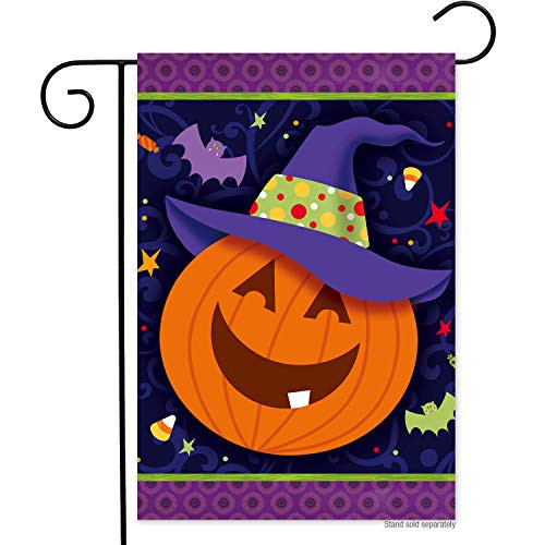 NP Fall Happy Halloween Pumpkin Garden Flag 12x18- Double Sided Smiley Pumpkin Lantern Yard Flags Banner Vivid Colors Weather Resistant Halloween Garden Decorations Farmhouse