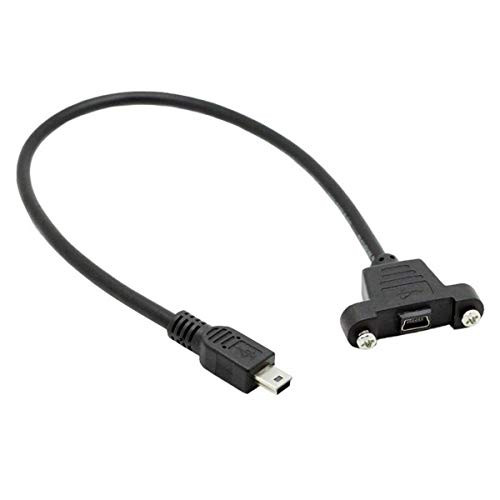 Mini USB Panel Mount Eextension Cable UseBean1_6ft 2 Pack USB 2_0 Mini B Male to Mini B Female Connector Charging   Sync Adapter CableBlack